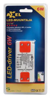 AXXEL LED muuntaja 220-240V 6W 12VDC