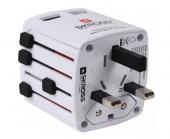 Skross Matka-adapteri WORLD USB, maadoitettu